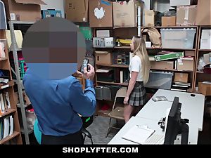 Shoplyfter creepy security officer blackmails hot pic